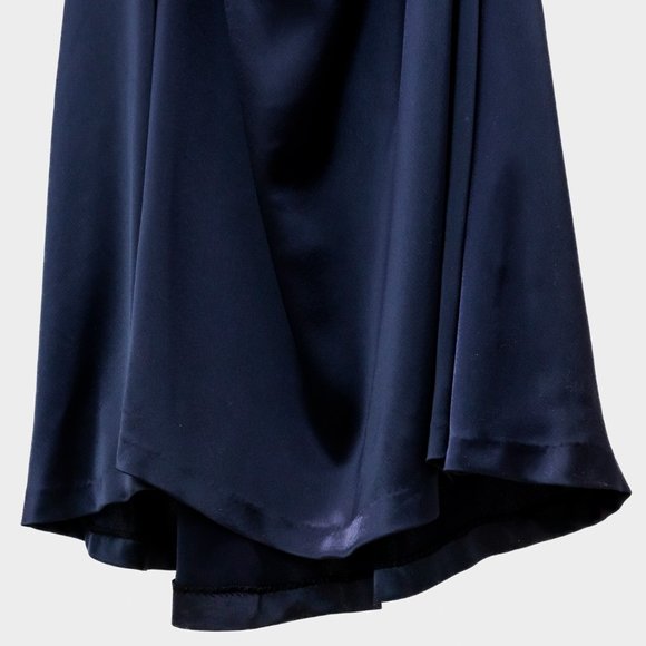 Talbot Runhof Lobata Midnight Draped Satin Gown - Picture 7 of 11